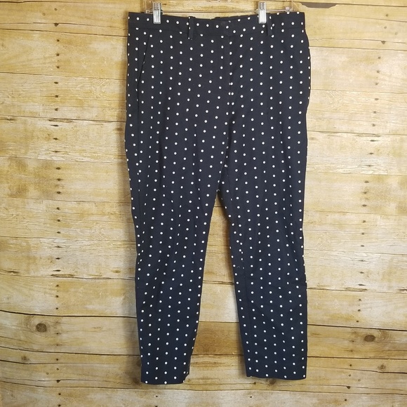 Gap Slim Cropped Polka Dot Pants size 8 Navy White - Picture 2 of 6